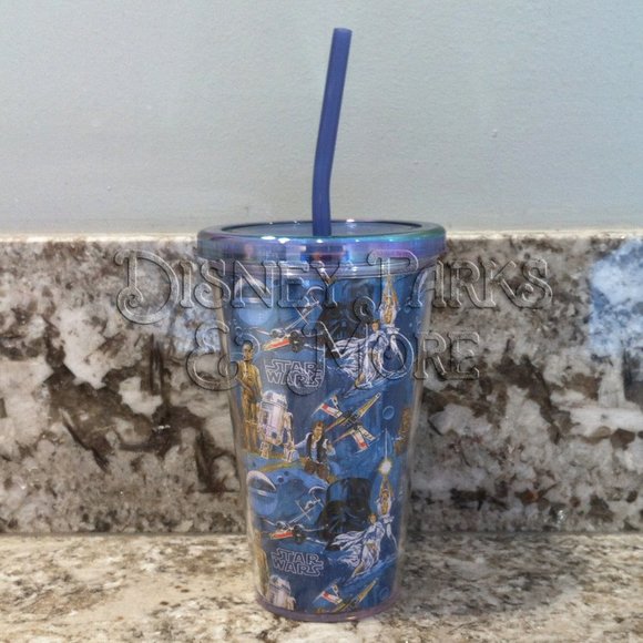 Disney Parks Star Wars Tumbler Mug A New Hope Straw Darth Vader Leia Skywalker - Picture 1 of 5